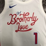 NBA Men Season 2023 Philadelphia 76ers White #1 HARDEN Jersey High Quality Name and Number Print