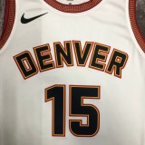 NBA Men Season 2023 Denver Nuggets White #15 JOKIC Jersey High Quality Name and Number Print