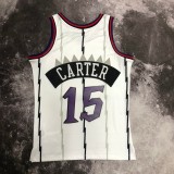 NBA Men Season 1998 Toronto Raptors Retro White #15 CARTER Jersey High Quality Name and Number Print