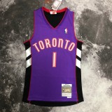 NBA Men Season 1999 Toronto Raptors Retro Purple & Black #1 McGRADY Jersey High Quality Name and Number Print