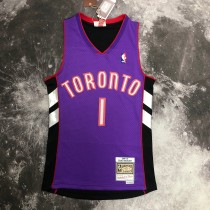 NBA Men Season 1999 Toronto Raptors Retro Purple & Black #1 McGRADY Jersey High Quality Name and Number Print