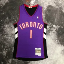 NBA Men Season 1999 Toronto Raptors Retro Purple & Black #1 McGRADY Jersey High Quality Name and Number Print
