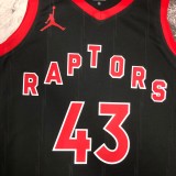 NBA Men Season 2023 Toronto Raptors Black #43 SIAKAM Jersey High Quality Name and Number Print