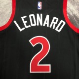 NBA Men Season 2023 Toronto Raptors Black #2 LEONARD Jersey High Quality Name and Number Print