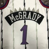 NBA Men Season 1998 Toronto Raptors Retro White #1 McGRADY Jersey High Quality Name and Number Print