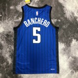 NBA Season 2023 Orlando Magic #5 BANCHERO Blue Jersey with Jordan Logo High Quality Name and Number Print