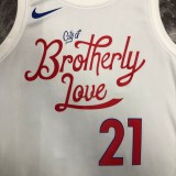 NBA Men Season 2023 Philadelphia 76ers White #21 EMBIID Jersey High Quality Name and Number Print