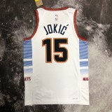 NBA Men Season 2023 Denver Nuggets White #15 JOKIC Jersey High Quality Name and Number Print