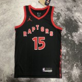 NBA Men Season 2023 Toronto Raptors Black #15 CARTER Jersey High Quality Name and Number Print