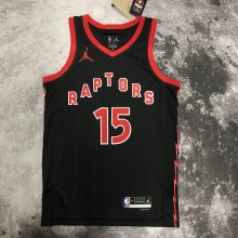 NBA Men Season 2023 Toronto Raptors Black #15 CARTER Jersey High Quality Name and Number Print