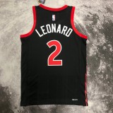 NBA Men Season 2023 Toronto Raptors Black #2 LEONARD Jersey High Quality Name and Number Print