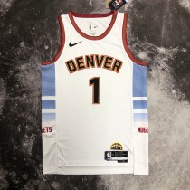 NBA Men Season 2023 Denver Nuggets White #1 PORTER JR. Jersey High Quality Name and Number Print