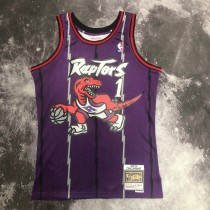 NBA Men Season 1998 Toronto Raptors Retro Purple #1 McGRADY Jersey High Quality Name and Number Print