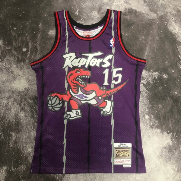 NBA Men Season 1998 Toronto Raptors Retro Purple #15 CARTER Jersey High Quality Name and Number Print