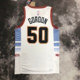 NBA Men Season 2023 Denver Nuggets White #50 GORDON Jersey High Quality Name and Number Print