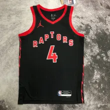 NBA Men Season 2023 Toronto Raptors Black #4 BARNES Jersey High Quality Name and Number Print