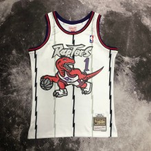 NBA Men Season 1998 Toronto Raptors Retro White #1 McGRADY Jersey High Quality Name and Number Print