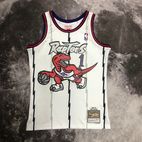 NBA Men Season 1998 Toronto Raptors Retro White #1 McGRADY Jersey High Quality Name and Number Print