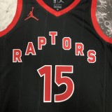NBA Men Season 2023 Toronto Raptors Black #15 CARTER Jersey High Quality Name and Number Print