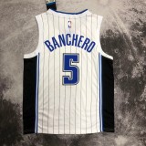 NBA Season Orlando Magic #5 BANCHERO White Round Neck Jersey High Quality Name and Number Print