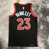 NBA Men Season 2023 Toronto Raptors Black #23 VANVLEET Jersey High Quality Name and Number Print