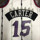 NBA Men Season 1998 Toronto Raptors Retro White #15 CARTER Jersey High Quality Name and Number Print