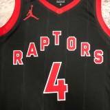 NBA Men Season 2023 Toronto Raptors Black #4 BARNES Jersey High Quality Name and Number Print