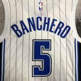 NBA Season Orlando Magic #5 BANCHERO White Round Neck Jersey High Quality Name and Number Print