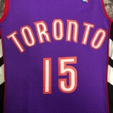 NBA Men Season 1999 Toronto Raptors Retro Purple & Black #15 CARTER Jersey High Quality Name and Number Print
