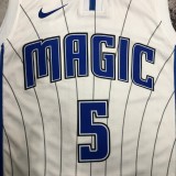 NBA Season Orlando Magic #5 BANCHERO White Round Neck Jersey High Quality Name and Number Print