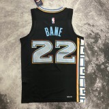 NBA Season 2023 Memphis Grizzlies Black #22 BANE Jersey High Quality Name and Number Print