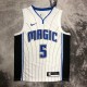 NBA Season Orlando Magic #5 BANCHERO White Round Neck Jersey High Quality Name and Number Print