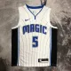 NBA Season Orlando Magic #5 BANCHERO White Round Neck Jersey High Quality Name and Number Print