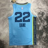 NBA Season 2023 Memphis Grizzlies  Blue #22 BANE Jersey High Quality Name and Number Print