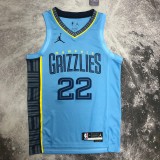NBA Season 2023 Memphis Grizzlies  Blue #22 BANE Jersey High Quality Name and Number Print