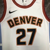 NBA Men Season 2023 Denver Nuggets White #27 MURRAY Jersey High Quality Name and Number Print