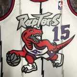 NBA Men Season 1998 Toronto Raptors Retro White #15 CARTER Jersey High Quality Name and Number Print
