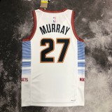 NBA Men Season 2023 Denver Nuggets White #27 MURRAY Jersey High Quality Name and Number Print