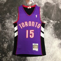 NBA Men Season 1999 Toronto Raptors Retro Purple & Black #15 CARTER Jersey High Quality Name and Number Print