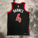 NBA Men Season 2023 Toronto Raptors Black #4 BARNES Jersey High Quality Name and Number Print