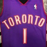 NBA Men Season 1999 Toronto Raptors Retro Purple & Black #1 McGRADY Jersey High Quality Name and Number Print