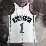 NBA Men Season 1998 Toronto Raptors Retro White #1 McGRADY Jersey High Quality Name and Number Print