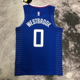 NBA Men Los Angeles Clippers Blue #0 WESTBROOK Jersey High Quality Name and Number Print