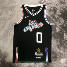 NBA Men Season 2023 Los Angeles Clippers Black City Edition #0 WESTBROOK Jersey High Quality Name and Number Print