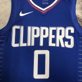 NBA Men Los Angeles Clippers Blue #0 WESTBROOK Jersey High Quality Name and Number Print