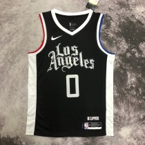 NBA Season 20-21 Men Los Angeles Clippers in Latin Black City #0 WESTBROOK Jersey High Quality Name and Number Print