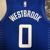 NBA Men Los Angeles Clippers Blue #0 WESTBROOK Jersey High Quality Name and Number Print