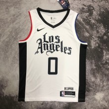 NBA Season 20-21 Men Los Angeles Clippers in Latin White City #0 WESTBROOK Jersey High Quality Name and Number Print