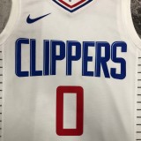 NBA Men Los Angeles Clippers White #0 WESTBROOK Jersey High Quality Name and Number Print