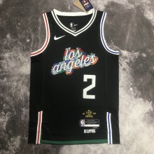 NBA Men Season 2023 Los Angeles Clippers Black City Edition #2 LEONARD Jersey High Quality Name and Number Print